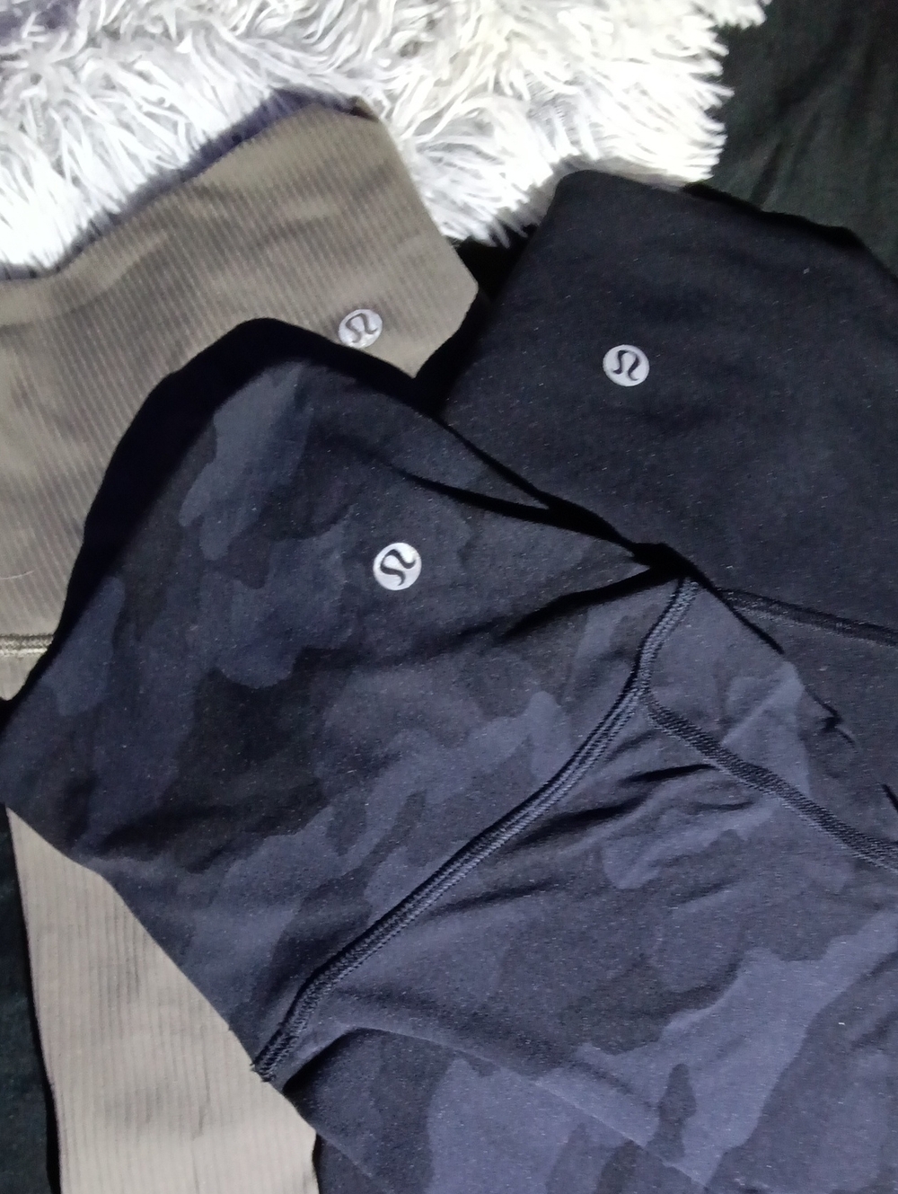 lululemon athletica Black & Charcoal Camo Leggings Trio